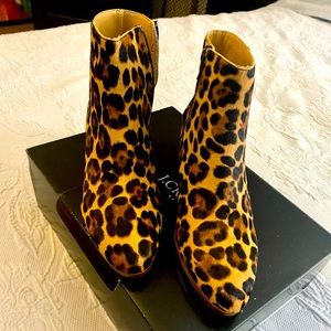 J Crew animal print booties